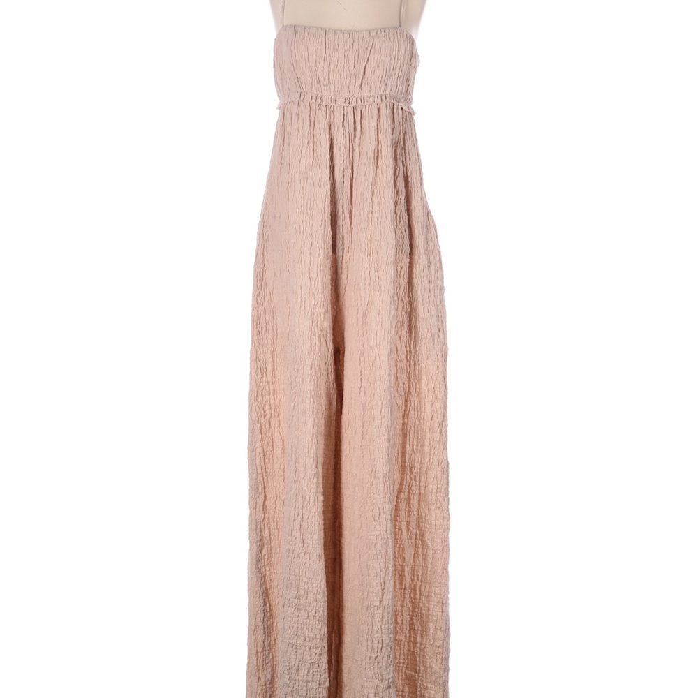 Zara Blush Pink Strapless Wide-Leg Jumpsuit